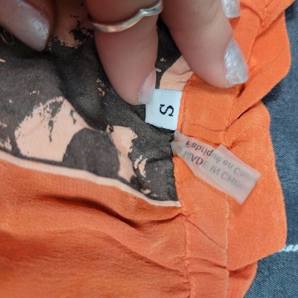 young fabulous and broke womens s Silk Orange Romper tiedye boho festival comfy - Picture 6 of 7